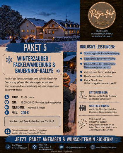 Paket 5 – Winterzauber, Fackelwanderung und Bauernhof-Rallye
